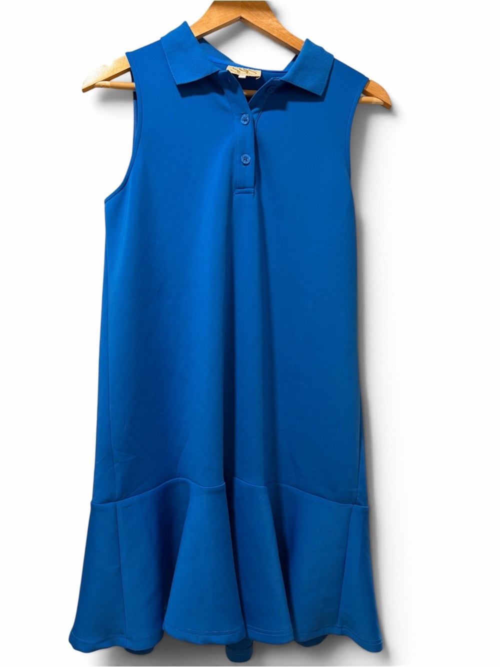 Sleeveless Polo Midi Dress in Royal Blue
